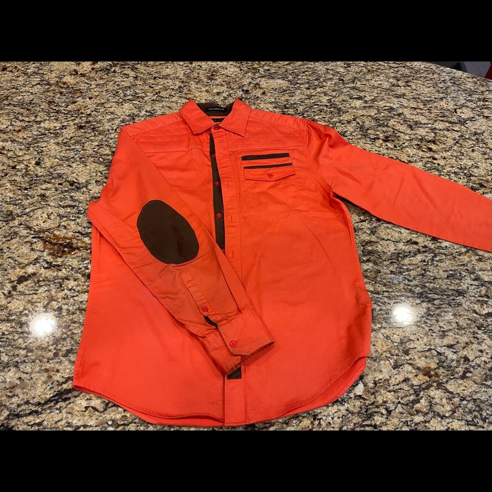 Very nice Orange and Brown button down for you!!